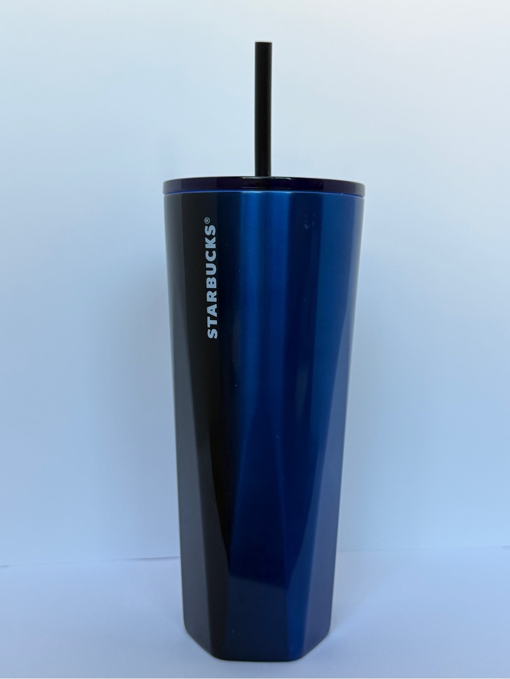 Starbucks Blue and Black Stainless Steel Tumbler with Straw